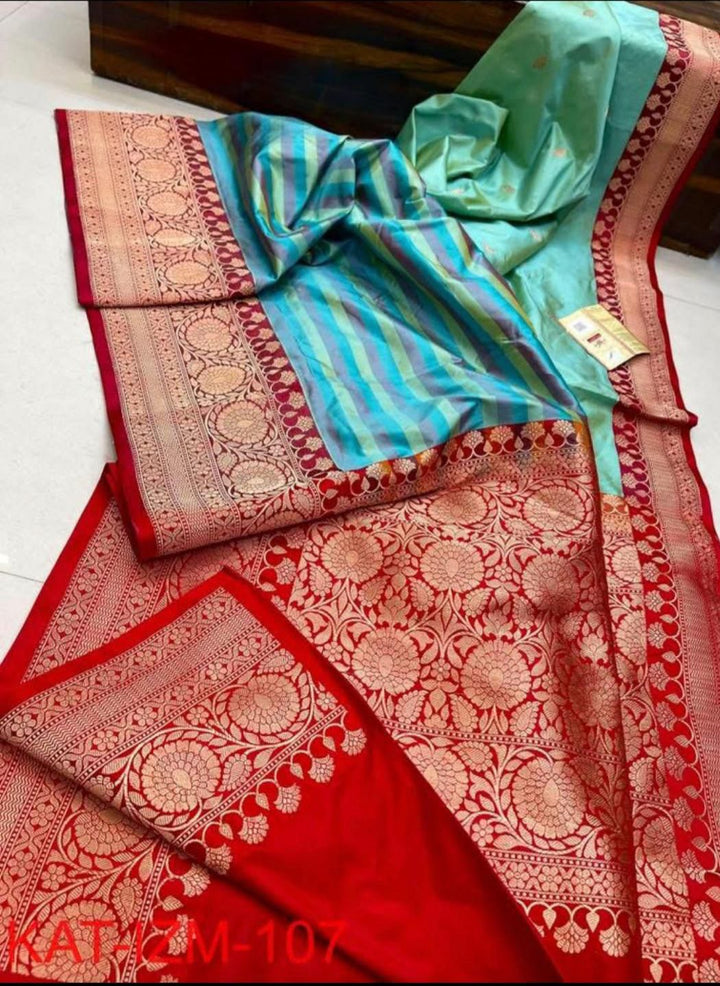 Crimson Edge Designer Banarasi Katan Silk Saree