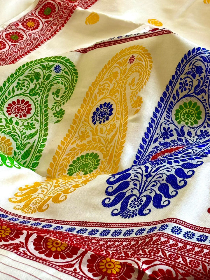 Vintage Galani Paisley Baluchuri Silk Saree - Available on Pre order 45 days
