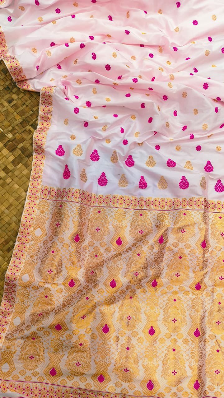 Pastel Gulnaar Meenakari Paat Silk Saree
