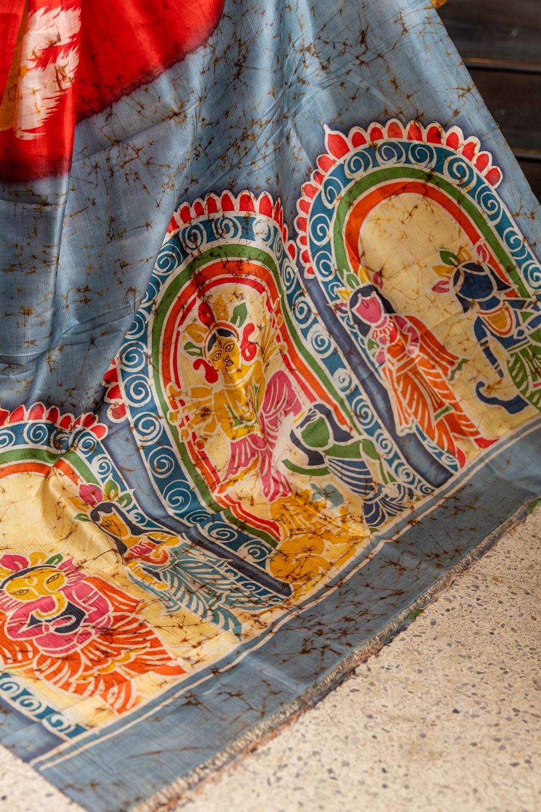Devi Shakti Batik Mulberry Silk Saree  - Pre-Order your Batik Masterpiece Today — Handcrafted Elegance Delivered In 45 Days........
