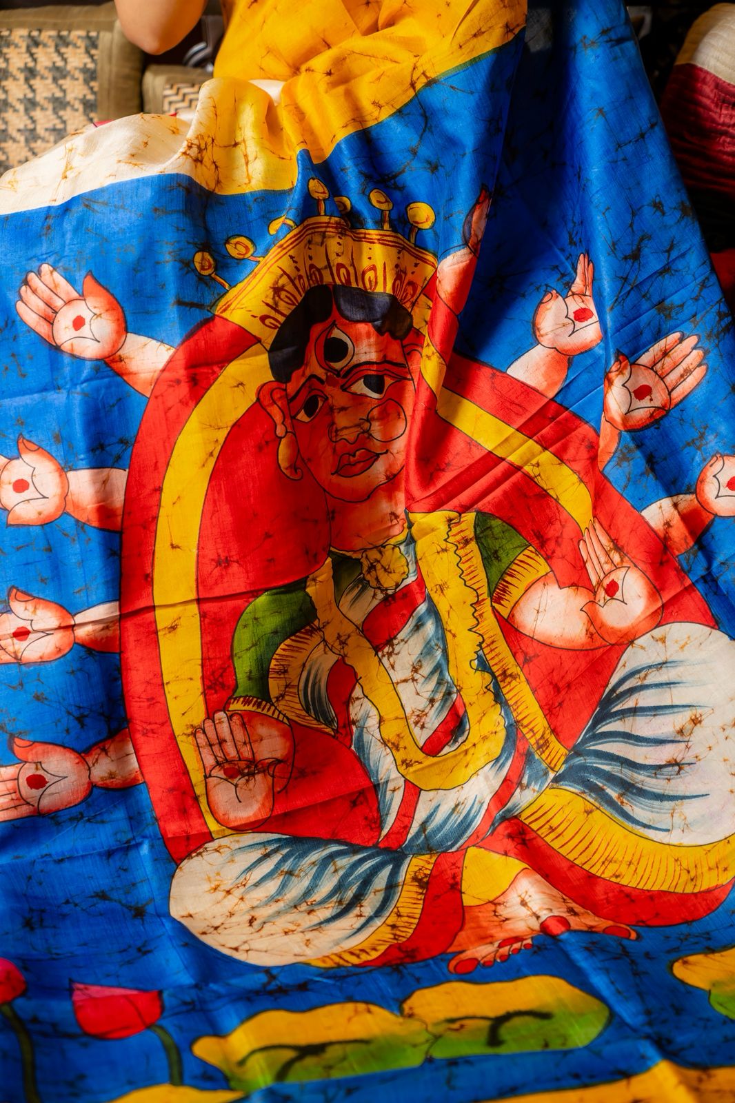 Mahishasura Mardini Batik Silk Saree - Pre-Order your Batik Masterpiece Today — Handcrafted Elegance Delivered In 45 Days........