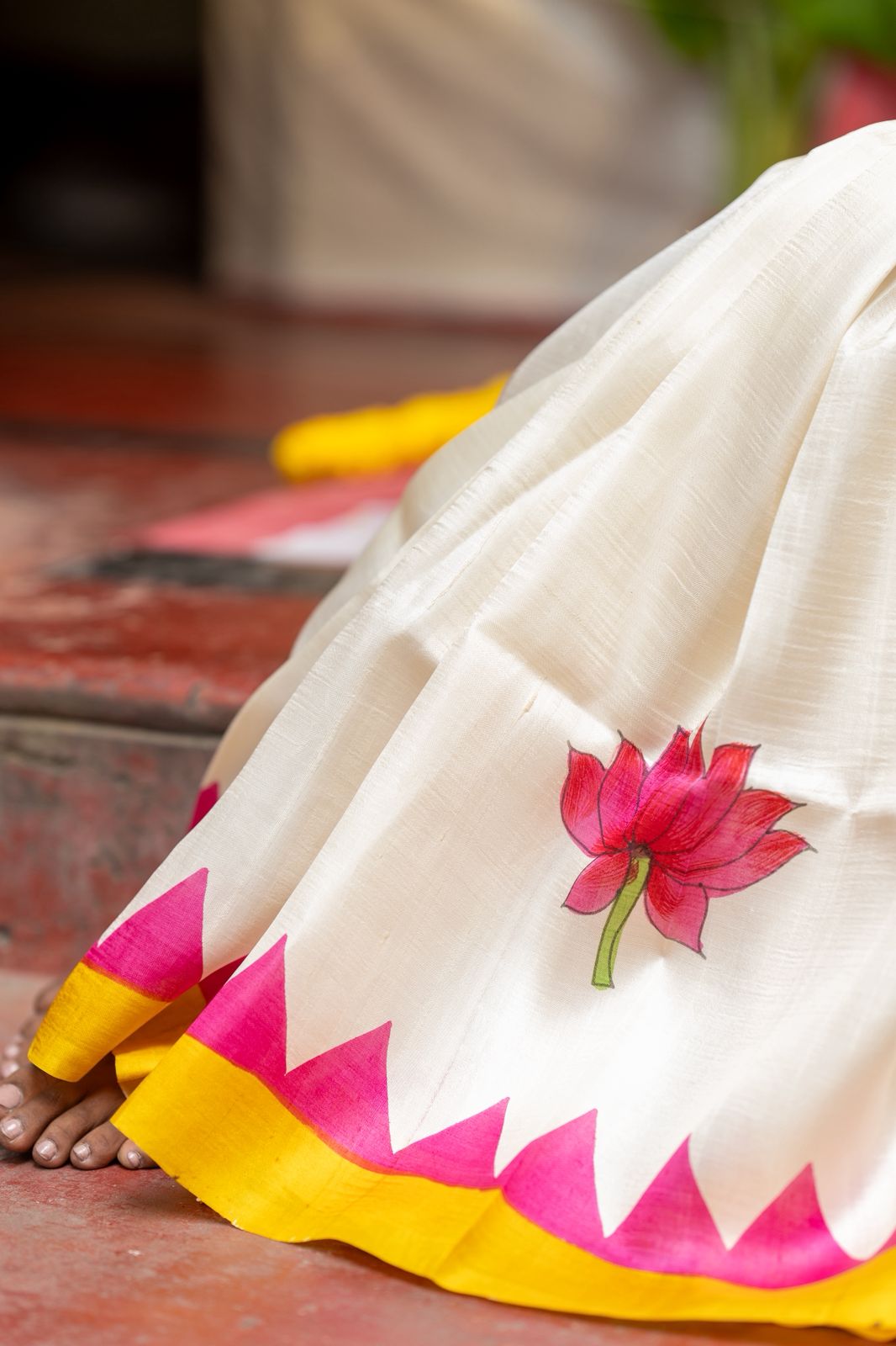 Devi Roop Handpainted Mulberry Silk Saree
