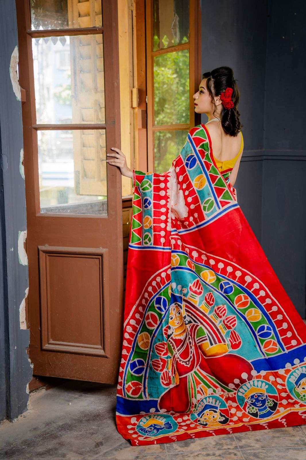 Shakti Varnam Batik Mulberry Silk Saree