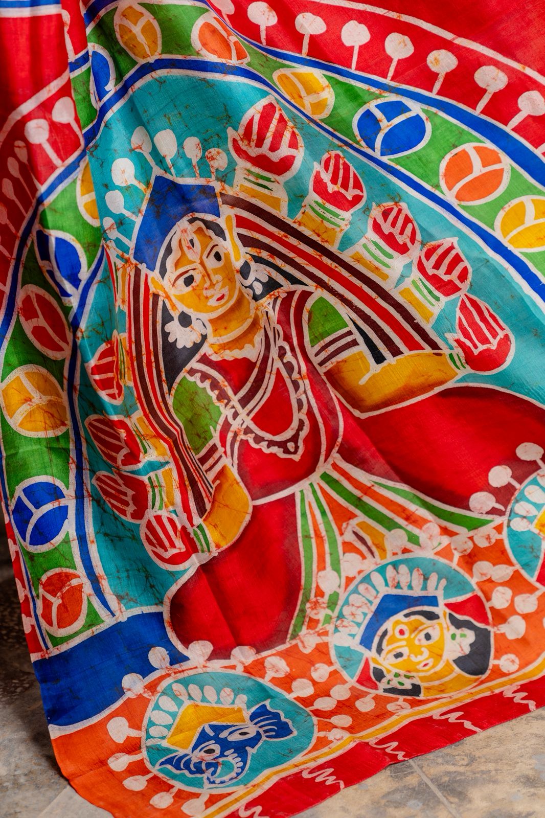 Shakti Varnam Batik Mulberry Silk Saree