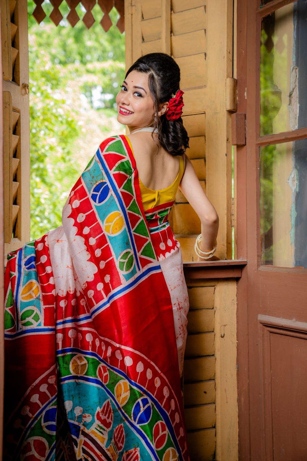 Shakti Varnam Batik Mulberry Silk Saree