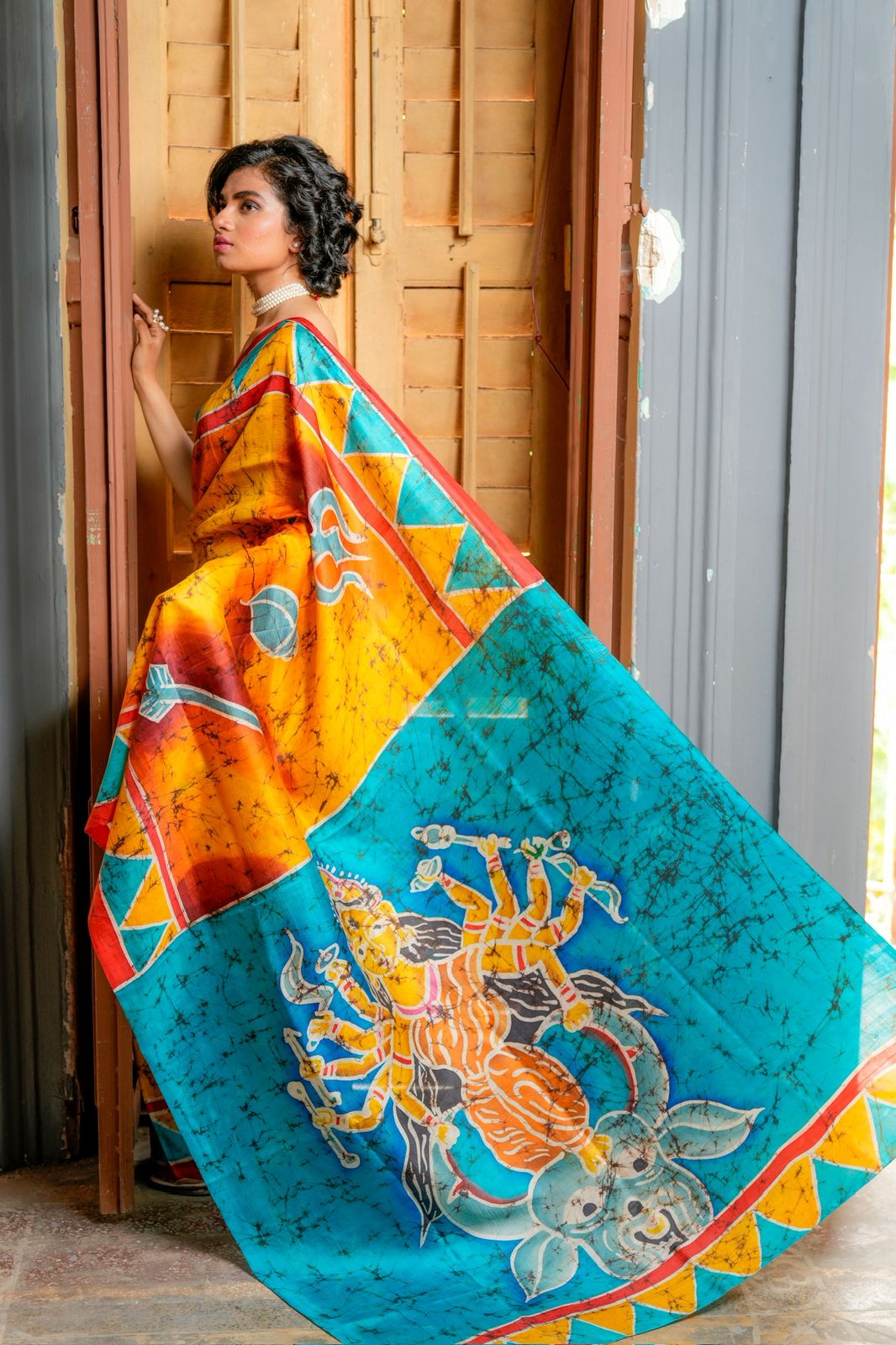 Devi Sutra Batik Mulberry Silk Saree