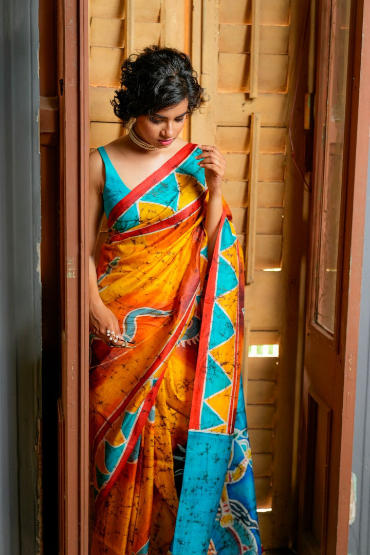 Devi Sutra Batik Mulberry Silk Saree