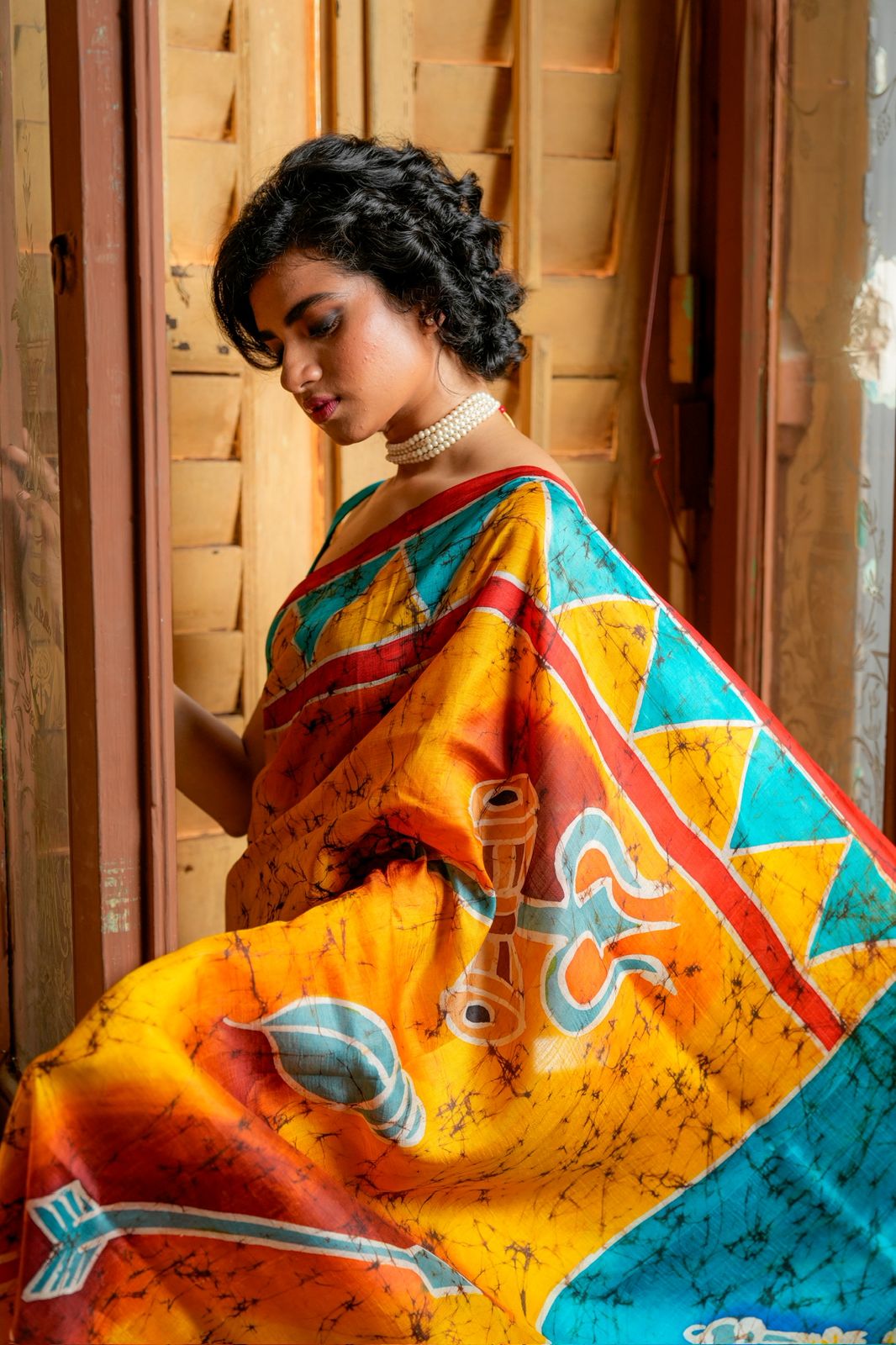 Devi Sutra Batik Mulberry Silk Saree