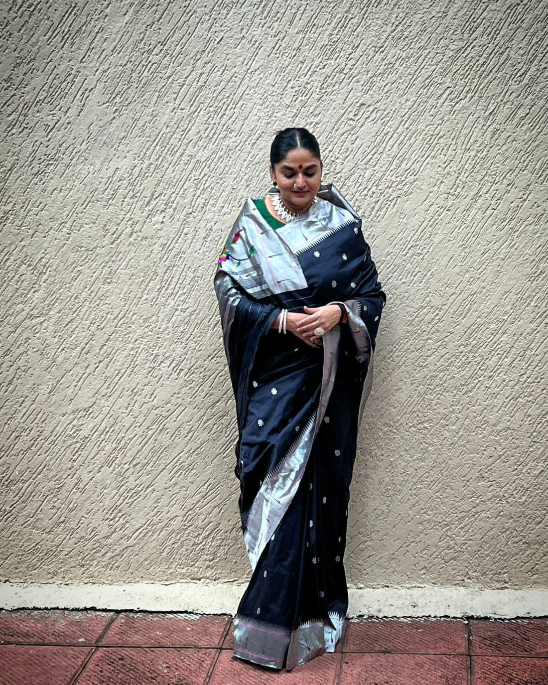 Rajhans Muniya Silver Zari Paithani Saree - Available on Pre order 60 days
