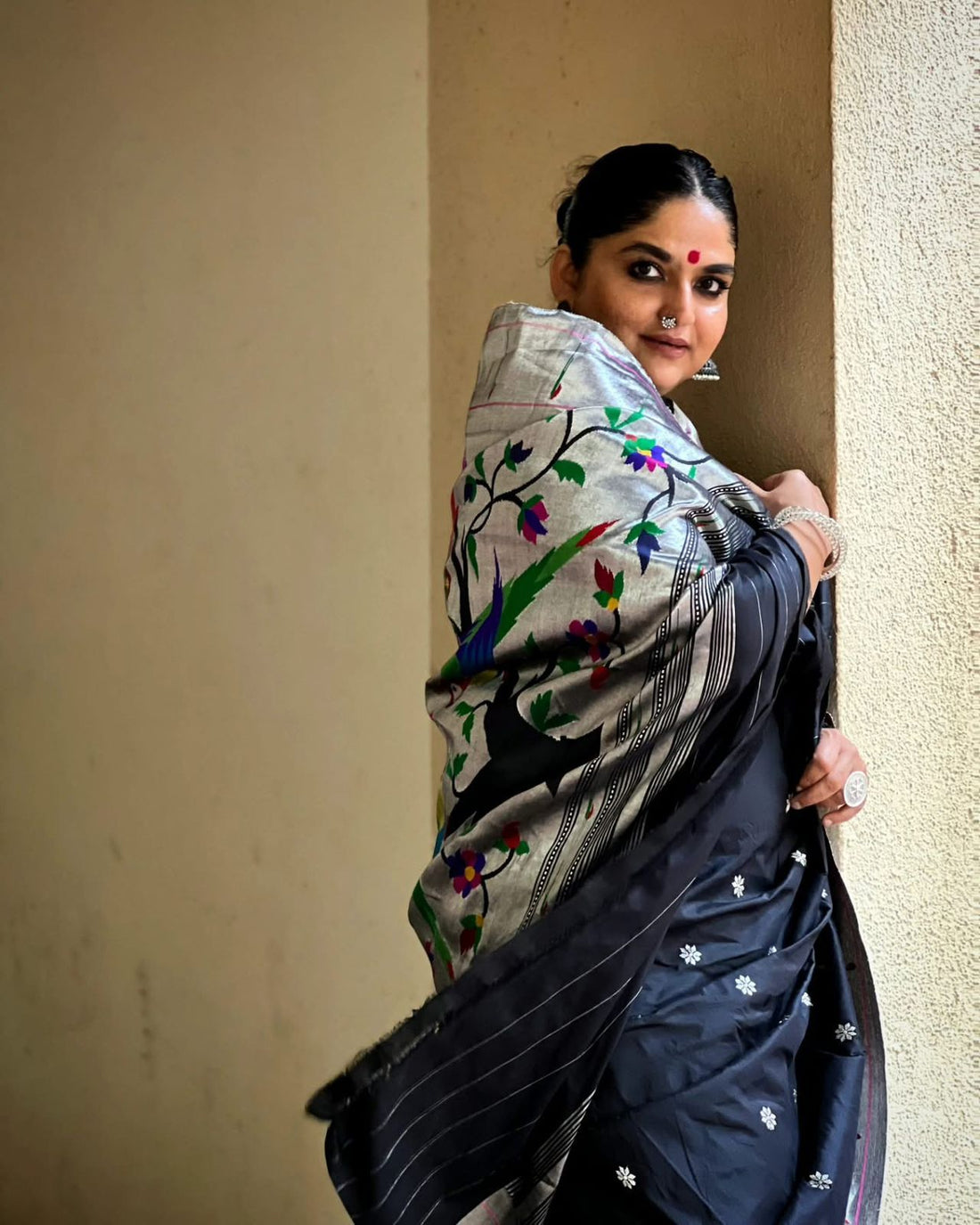 Rajhans Muniya Silver Zari Paithani Saree - Available on Pre order 60 days