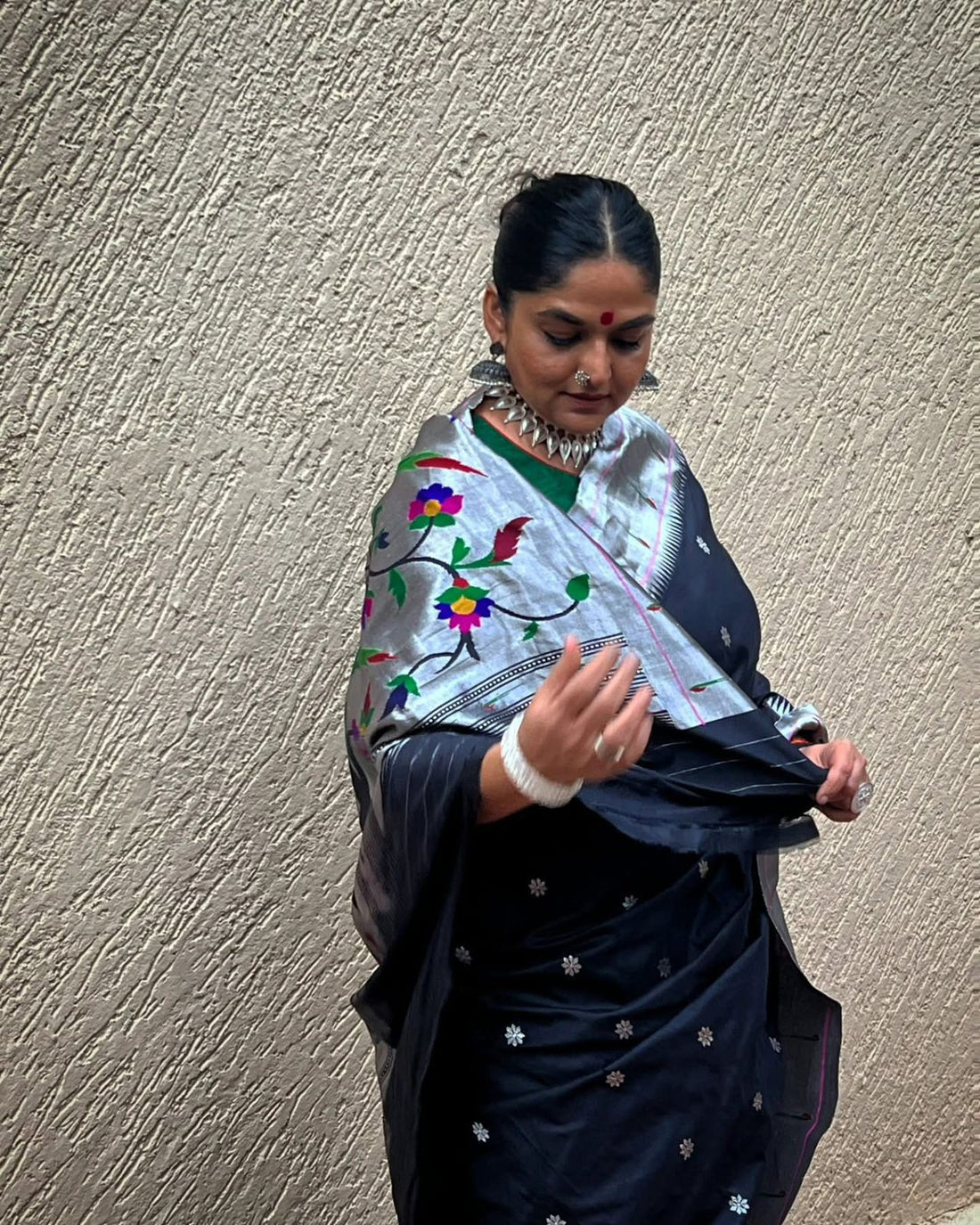 Rajhans Muniya Silver Zari Paithani Saree - Available on Pre order 60 days
