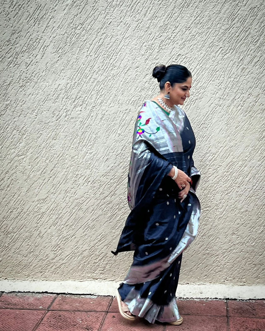 Rajhans Muniya Silver Zari Paithani Saree - Available on Pre order 60 days