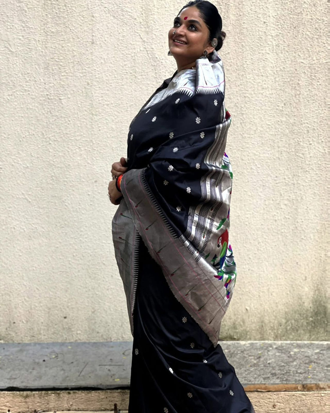 Rajhans Muniya Silver Zari Paithani Saree - Available on Pre order 60 days
