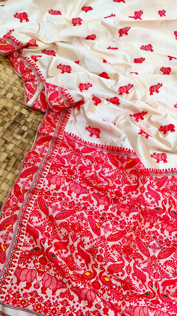 Pure Handwoven Assam Silk Saree - Available on PRE ORDER 6o days