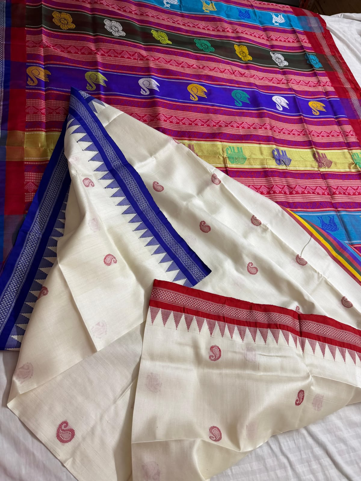 Exclusive Festive Ganga Jamuna Temple Border Berhampuri Saree