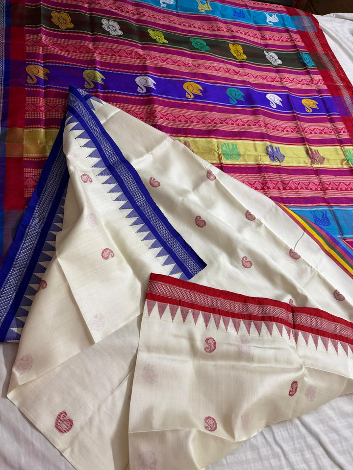 Exclusive Festive Ganga Jamuna Temple Border Berhampuri Saree