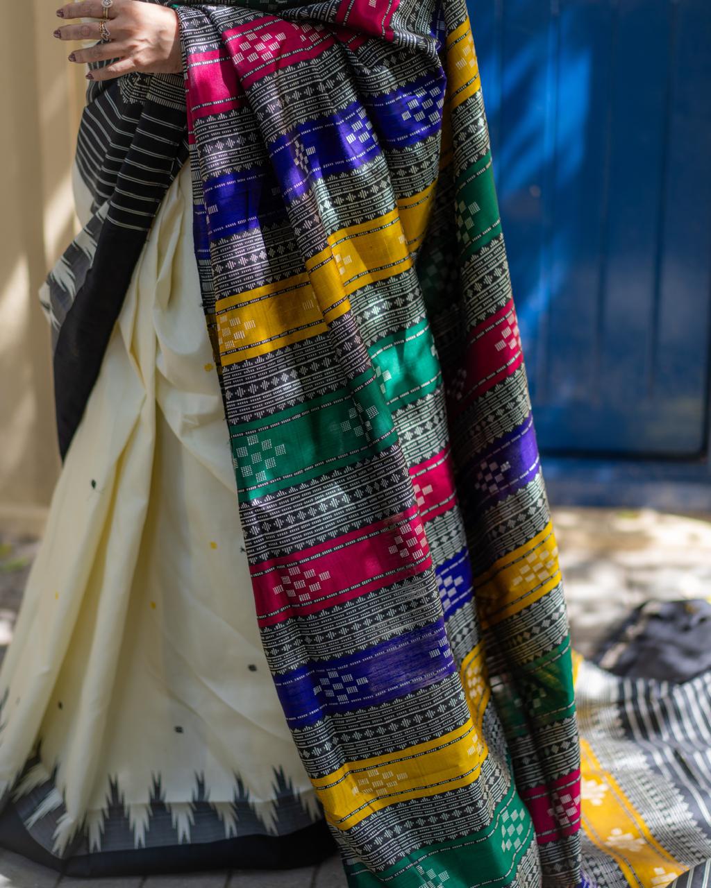 Exclusive Ganga Jamuna Double Pallu Berhampuri Silk Saree