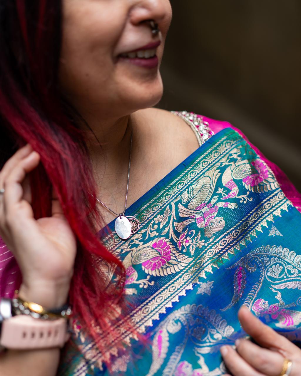 Exclusive Dual-Tone Pure Silk Swarnochuri Saree with Ramayana Pallu