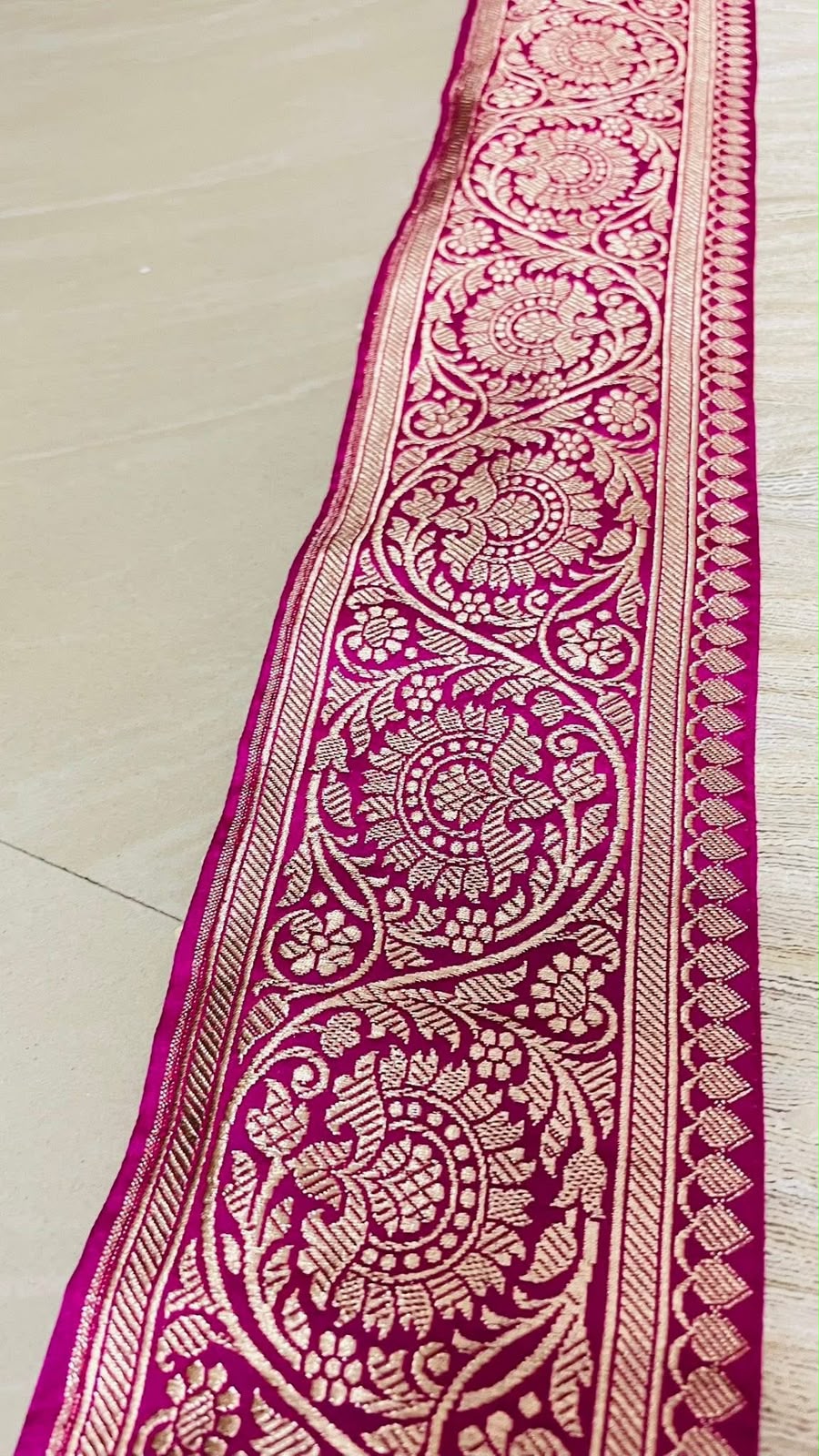Padma Stotra Pure Gicha Silk Block Print Saree