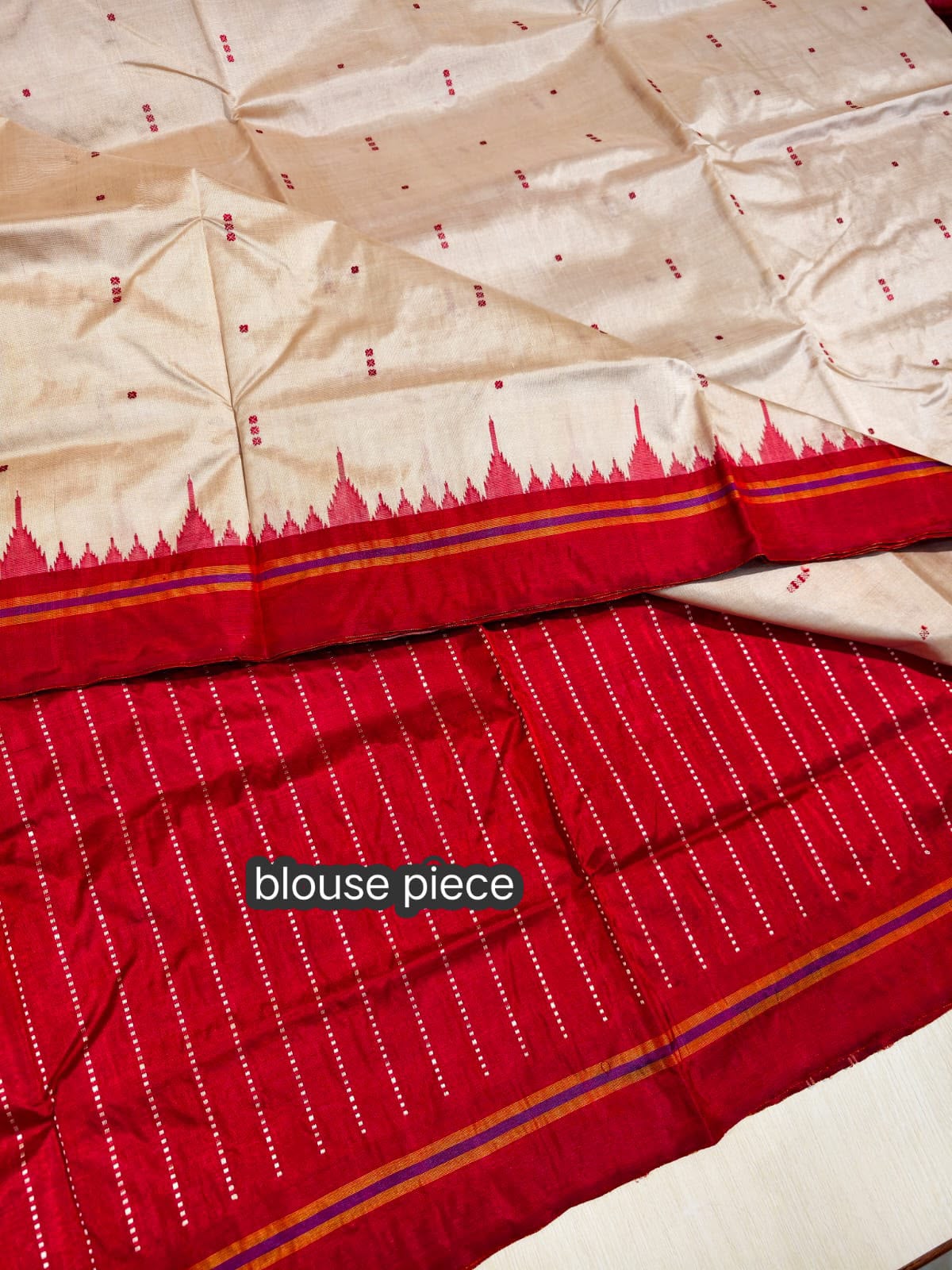 Odisha Handloom – Sambalpuri Fudakumbha Tussar Silk Saree