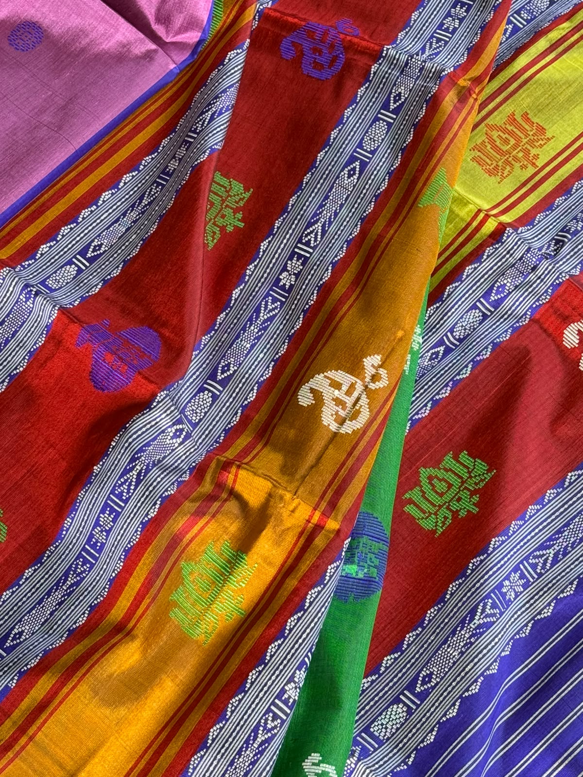 Berhampuri Pure Silk Double Pallu Saree