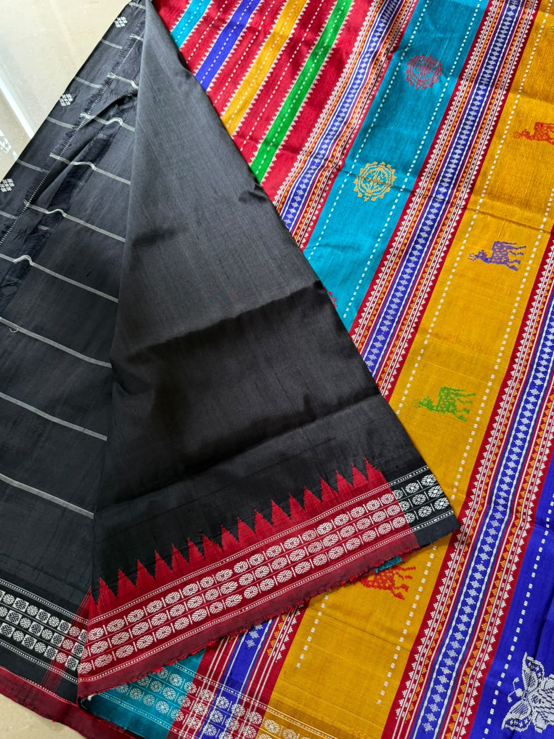 Berhampuri Silk Double Pallu Saree