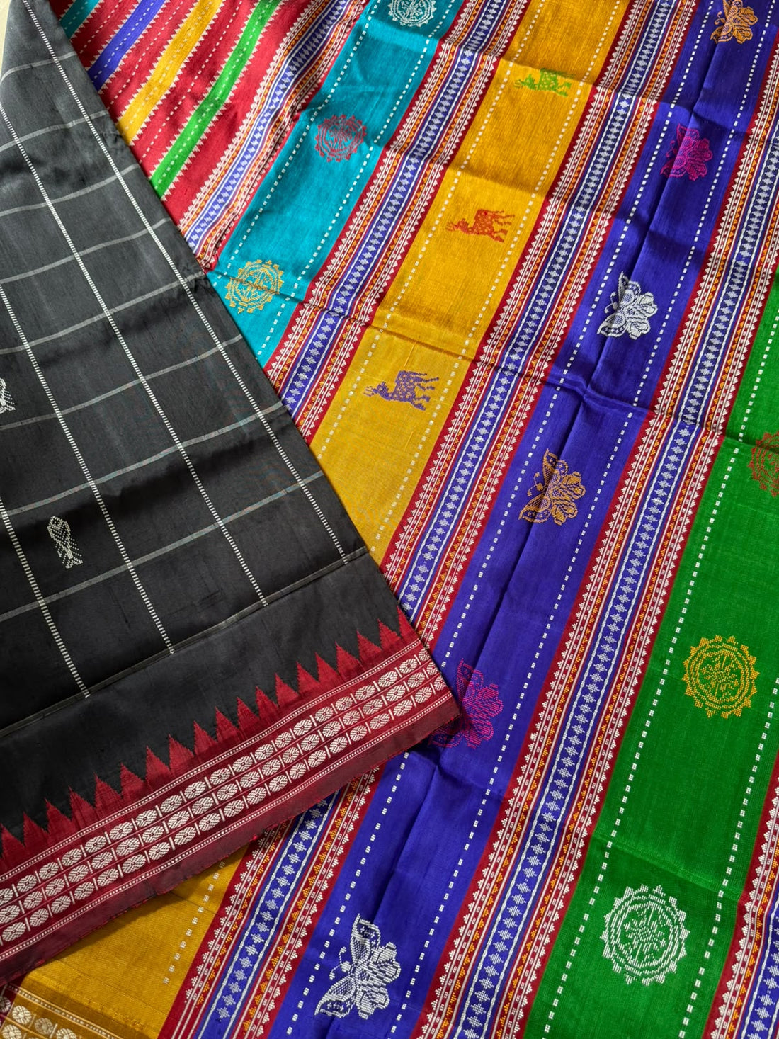 Berhampuri Silk Double Pallu Saree