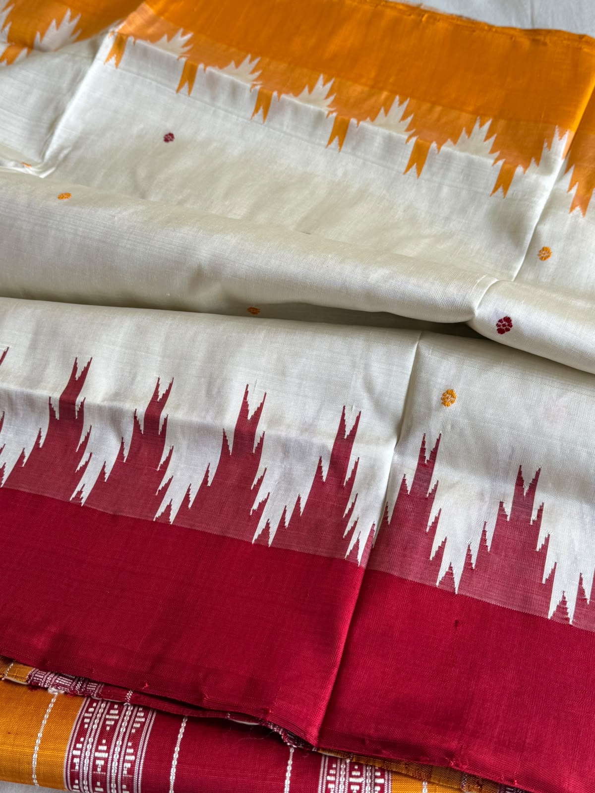 Berhampuri Pure Silk Double Pallu Saree