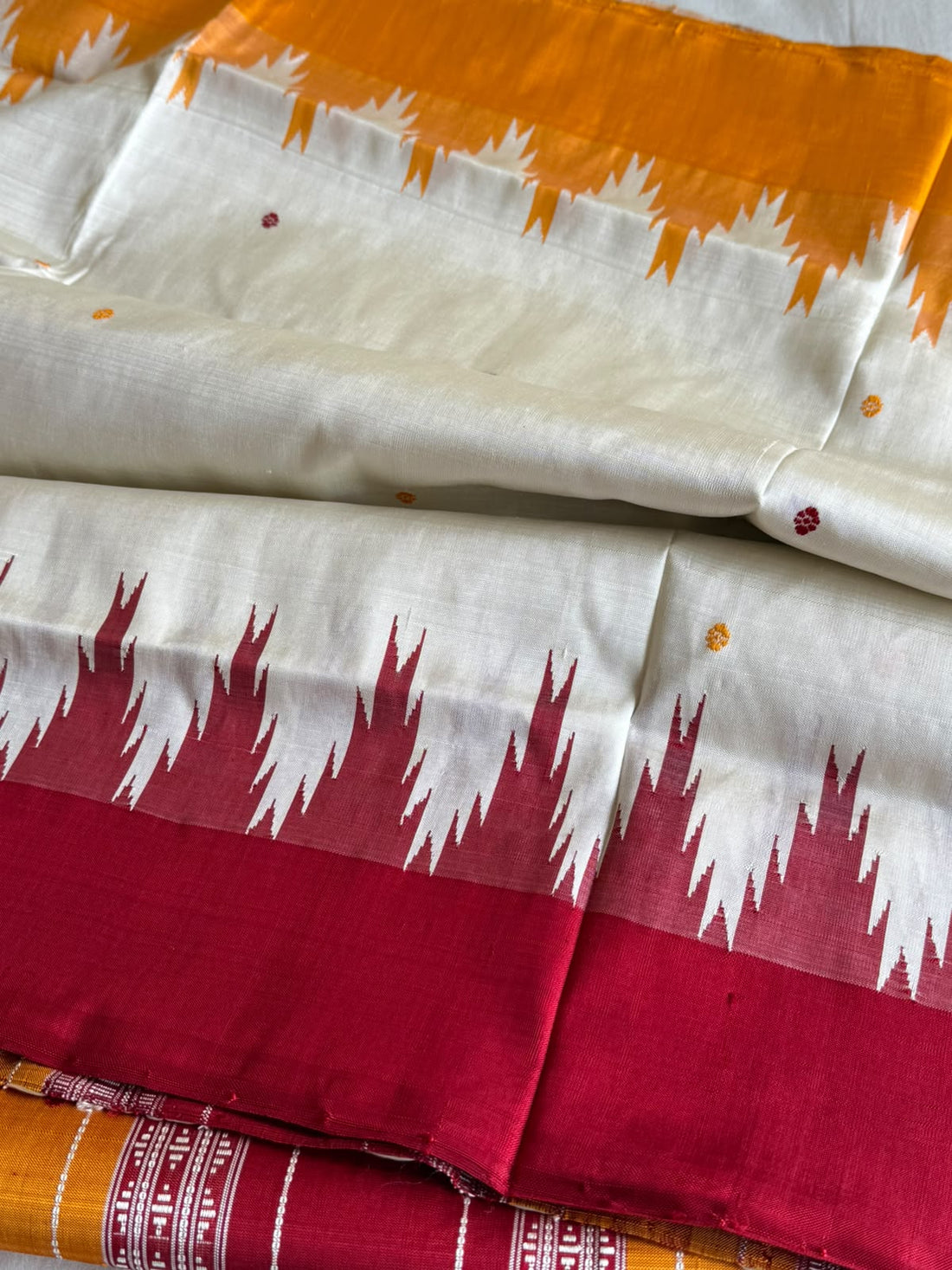 Berhampuri Pure Silk Double Pallu Saree