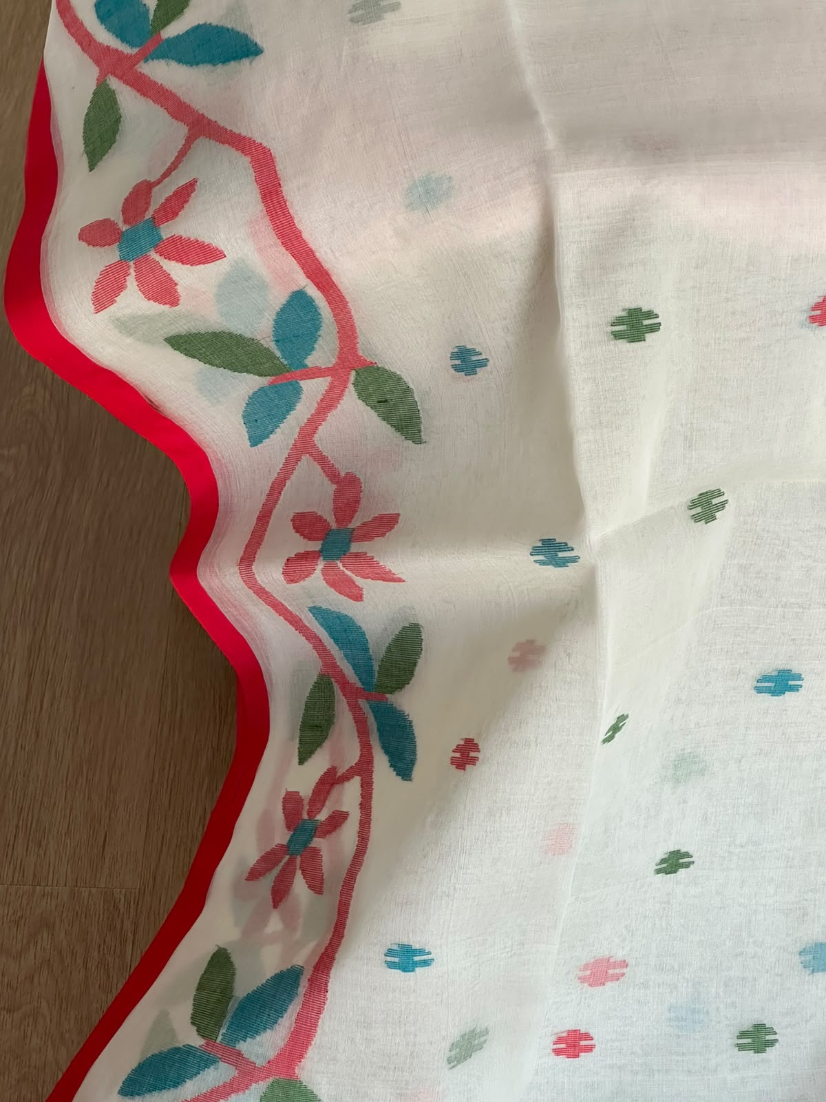Pure Muslin Needle Jamdani Saree