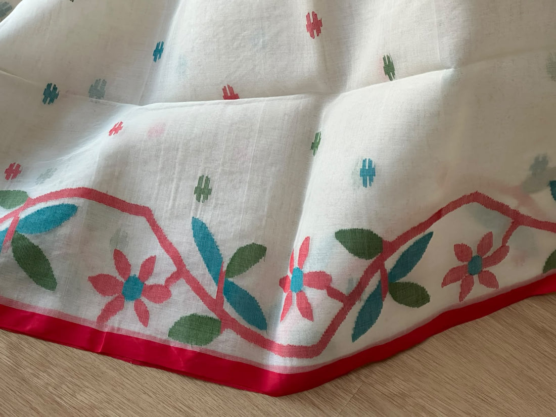 Pure Muslin Needle Jamdani Saree