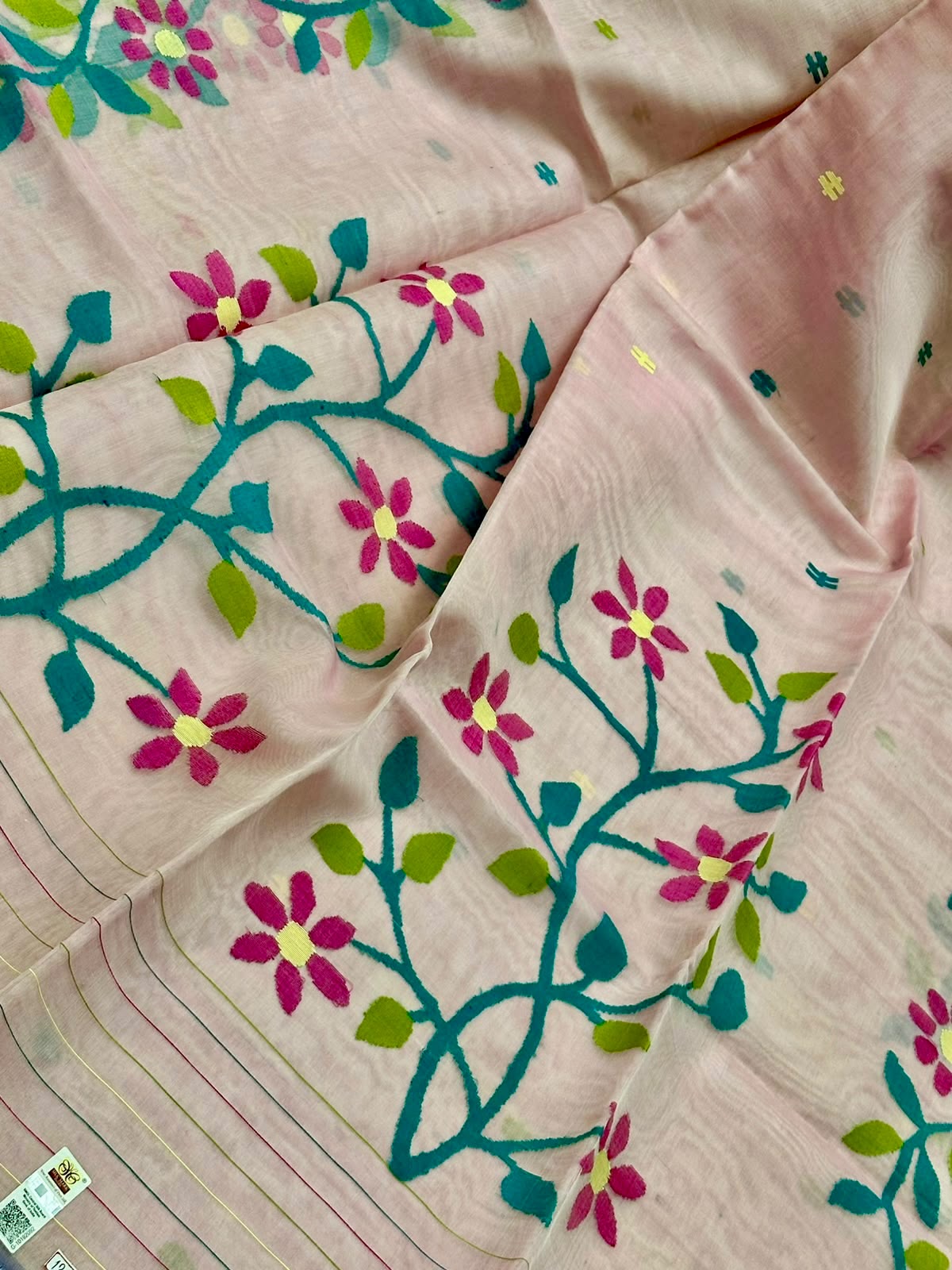 Pure Muslin Needle Jamdani Saree