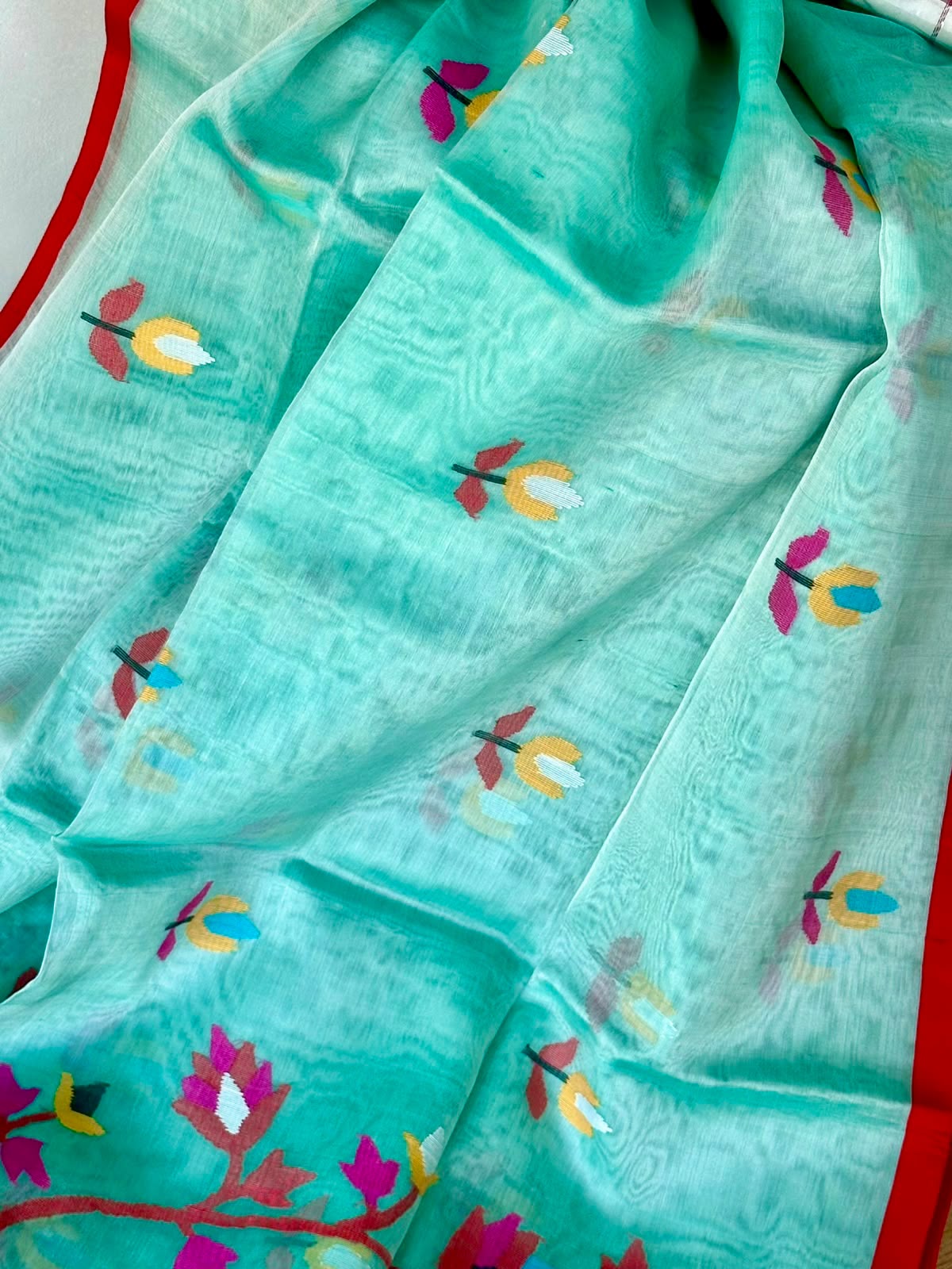 Pure Muslin Needle Jamdani Saree
