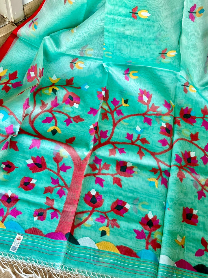 Pure Muslin Needle Jamdani Saree