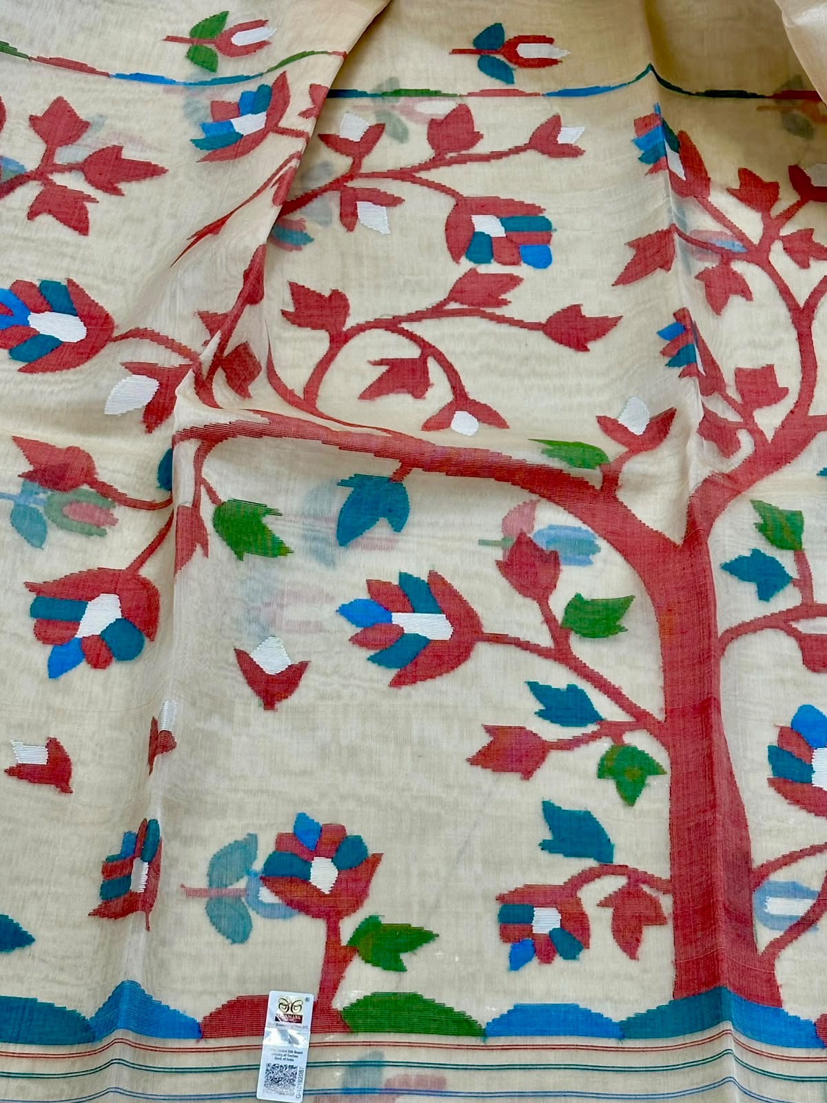 Pure Muslin Needle Jamdani Saree