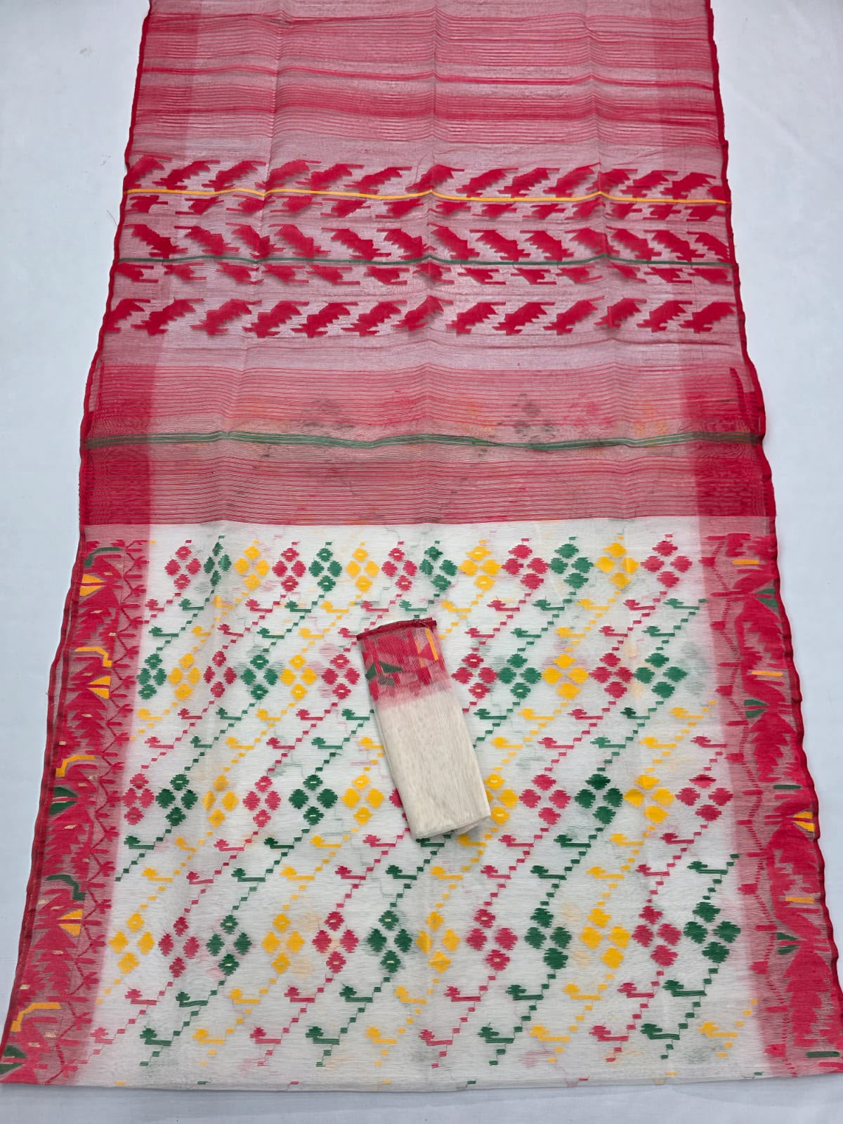 Bangladeshi Dhakai Jamdani Half Silk Saree