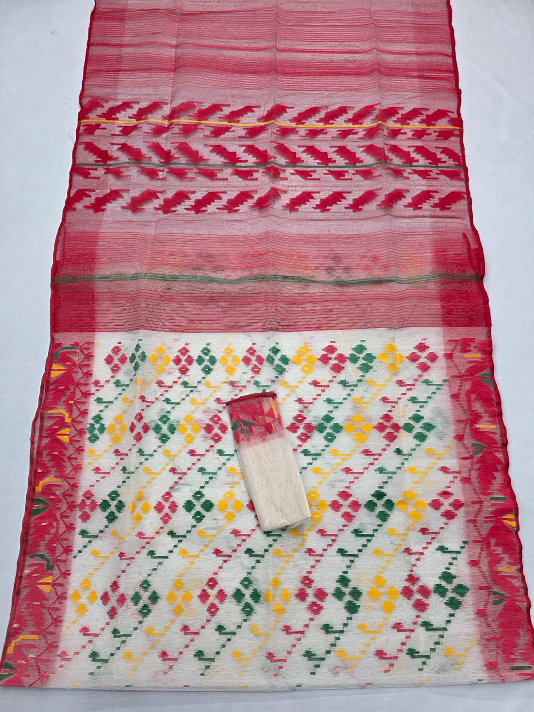 Bangladeshi Dhakai Jamdani Half Silk Saree