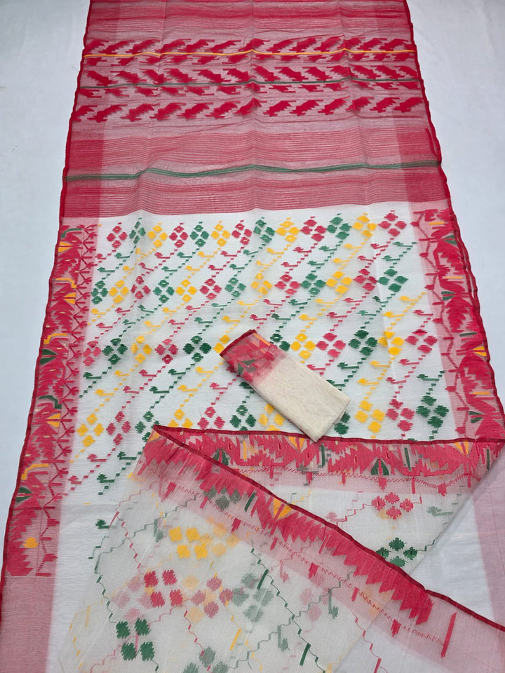Bangladeshi Dhakai Jamdani Half Silk Saree