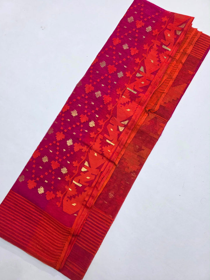 The Gulabi Noor: Authentic Handwoven Bangladeshi Dhakai Jamdani