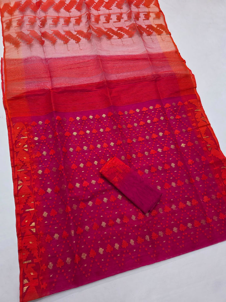 The Gulabi Noor: Authentic Handwoven Bangladeshi Dhakai Jamdani