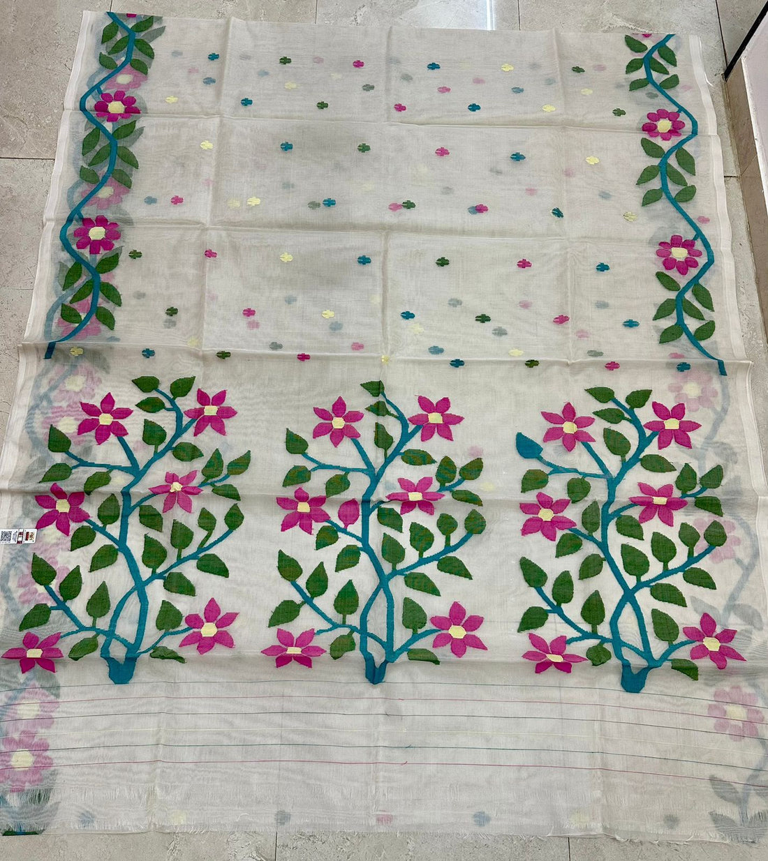 Pure Muslin Needle Jamdani Saree