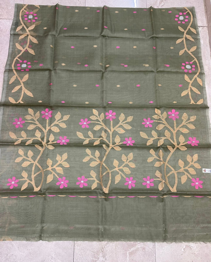 Pure Muslin Needle Jamdani Saree