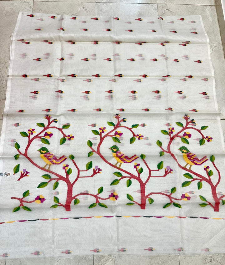 Pure Muslin Needle Jamdani Saree