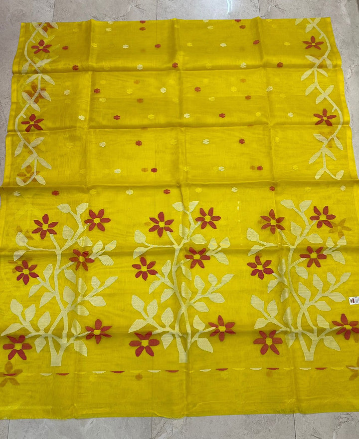 Pure Muslin Needle Jamdani Saree