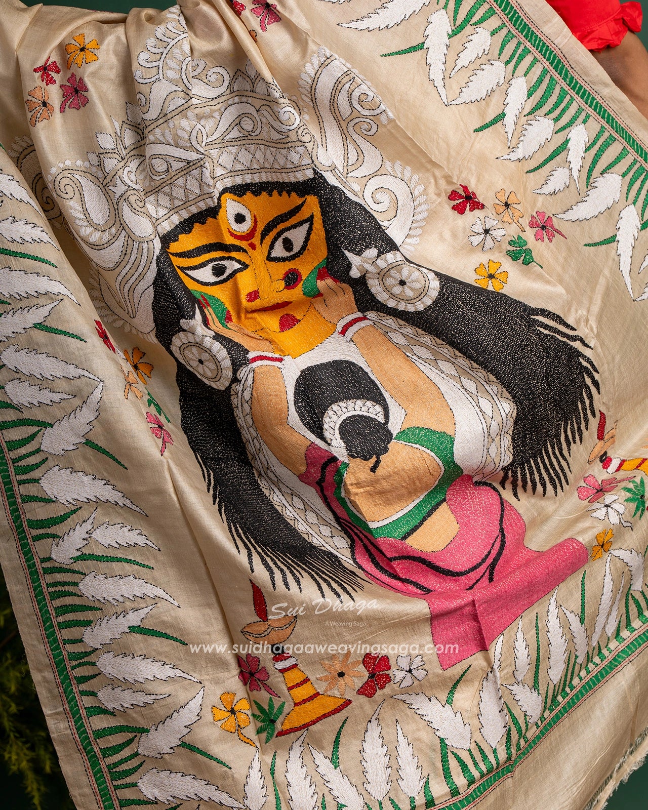 Kantha Stitch On Gachi Tussar