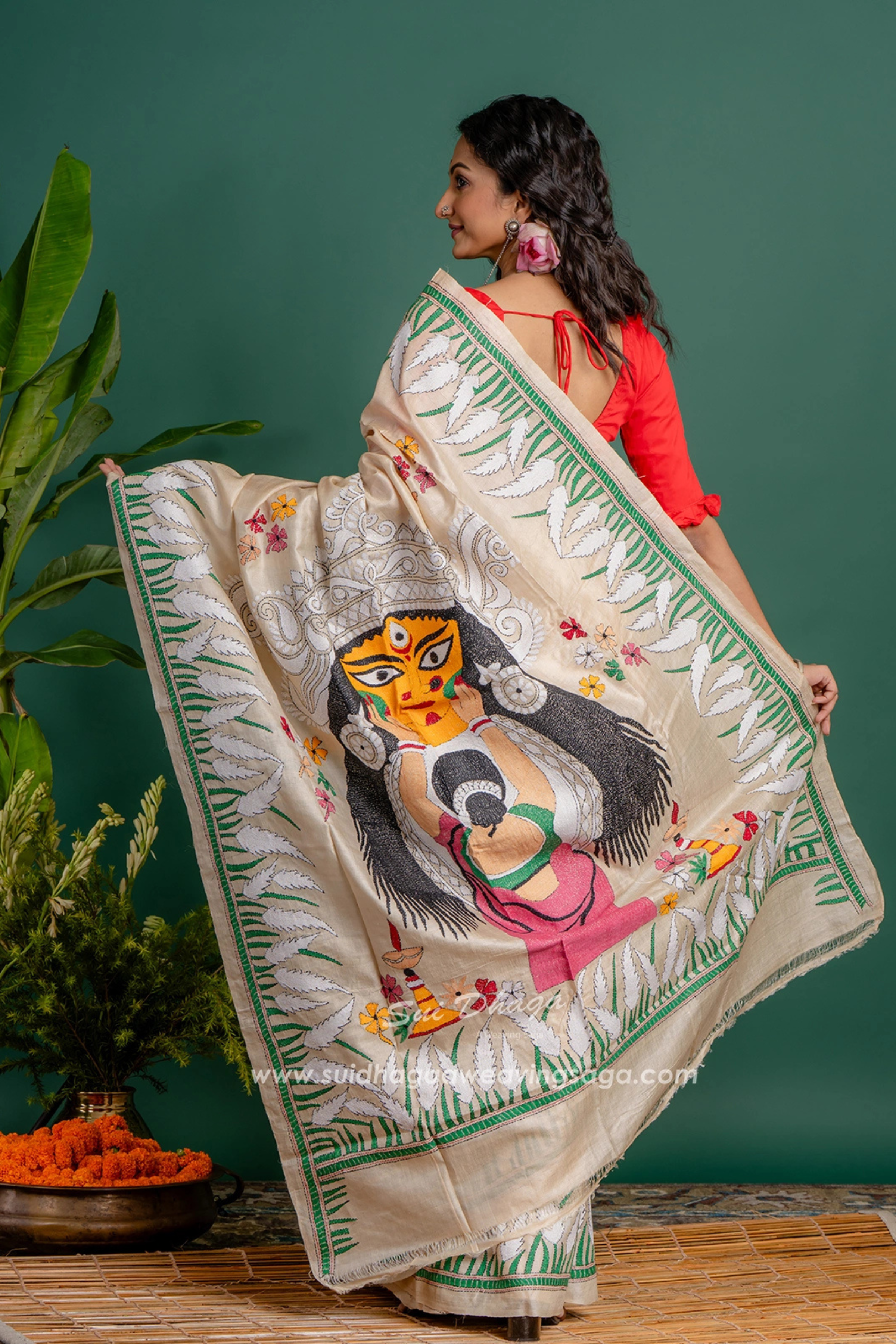 Kantha Stitch On Gachi Tussar