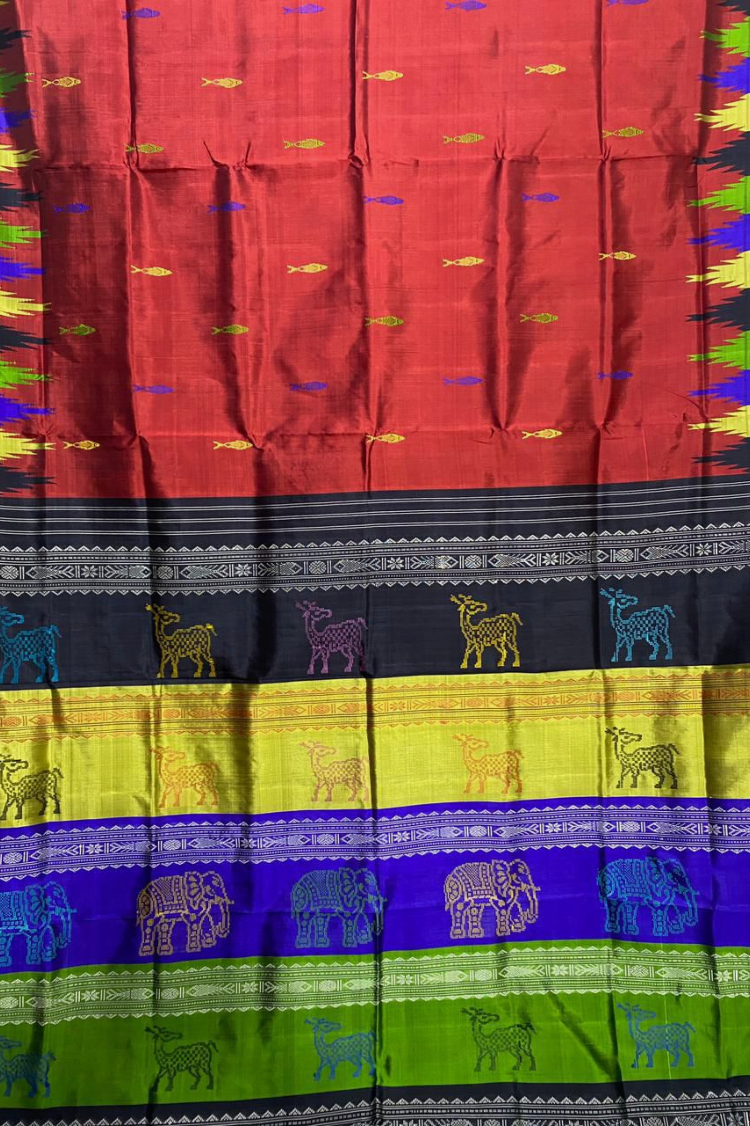 Matsya Varnam Berhampuri Silk Saree