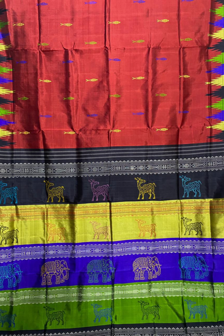 Matsya Varnam Berhampuri Silk Saree