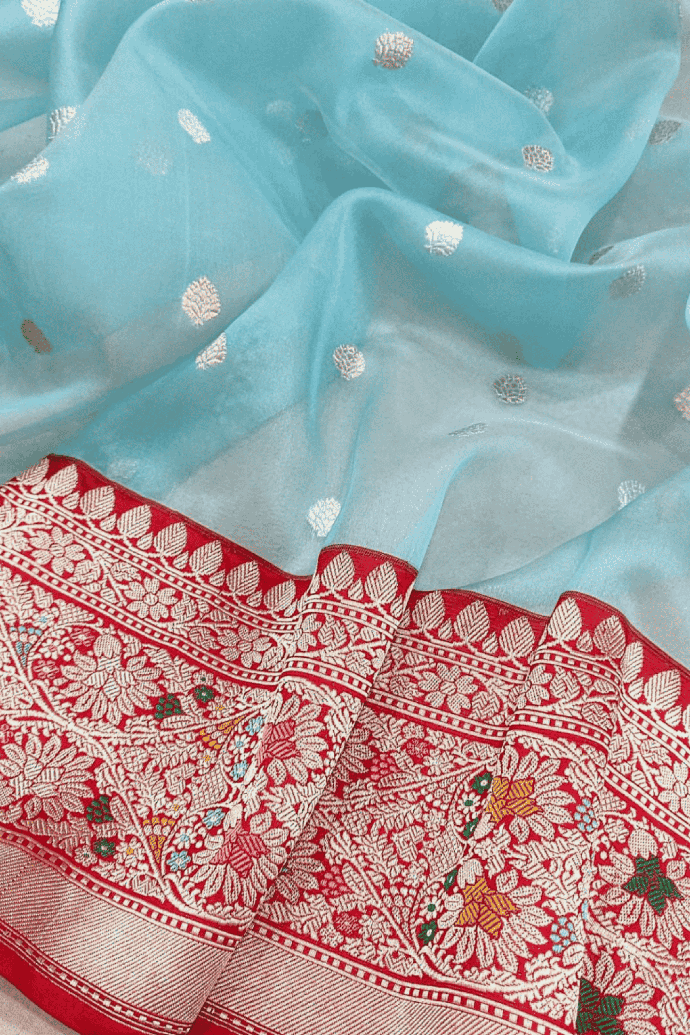 Kadwa Meenakari Kora Banarasi Silk Saree