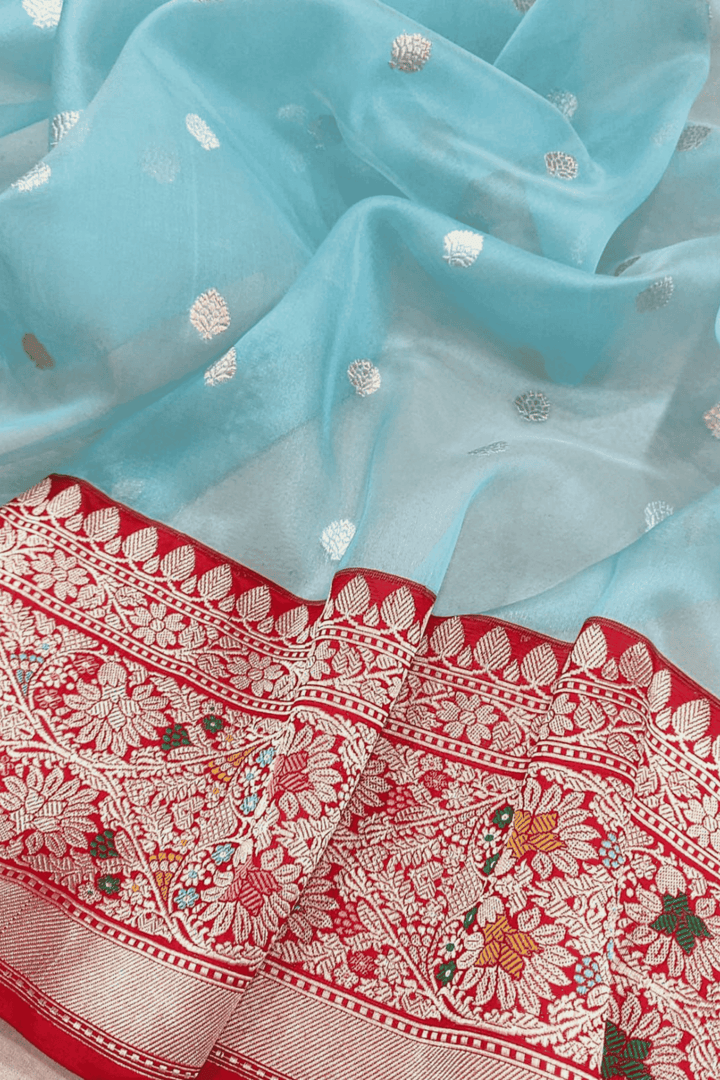 Kadwa Meenakari Kora Banarasi Silk Saree